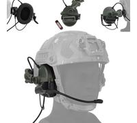 WQZXM Casques Tactiques avec Adaptateur De Rail De Casque Rapide Casque De Protection Auditive De Chasse Militaire Accessoires De Communication De L'armée(Green)