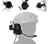 WQZXM Casques Tactiques avec Adaptateur De Rail De Casque Rapide Casque De Protection Auditive De Chasse Militaire Accessoires De Communication De L'armée(Black)