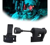 WQZXM Lampe Casque Tactique Militaire, Outil d'éclairage Vert/Rouge/Blanc/IR avec 2 Supports Lampe Casque, Lampe signalisation Survie Pliable pour Les Sports Plein air, la Chasse pêche(Black)