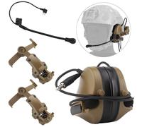 WQZXM Nouveau Casque Tactique avec Micro Et Réduction du Bruit, Version Casque, Écouteur De Tir, Communication, Interphone, pour Support De Casque sur Rail Arc(Tan)