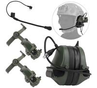 WQZXM Nouveau Casque Tactique avec Micro Et Réduction du Bruit, Version Casque, Écouteur De Tir, Communication, Interphone, pour Support De Casque sur Rail Arc(Green)