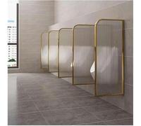 WQZzjm Cloison de Protection Murale pour urinoir, séparation de Toilettes avec Verre trempé, écran de confidentialité pour urinoir Homme (Noir, Lot de 4) (doré)