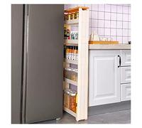 WQZzjm Étagère de Rangement coulissante pour Chariot de Cuisine, Meuble Mural Mobile, Support sur roulettes, 3/5 Niveaux (Couleur : Blanc, Taille : 5 Niveaux) (Blanc 5 Niveaux)
