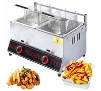 WQZzjm Friteuse à gaz, cuve en Acier Inoxydable, Panier de Table, friteuse au Propane GPL en Acier Inoxydable, contrôle de température Autonome, avec Couvercle pour Frites (Style 3)