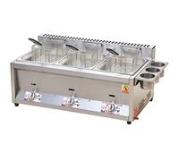WQZzjm Friteuse à gaz en Acier Inoxydable, Multifonction, Commerciale, Autonome, contrôle de la température, en Acier Inoxydable de qualité Alimentaire, pour la Maison et Le Commerce
