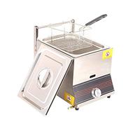 WQZzjm Friteuse à gaz, friteuse de comptoir pour Restaurant Commercial avec Panier pour Restauration Rapide et Snack-Bars (Double) (Simple)