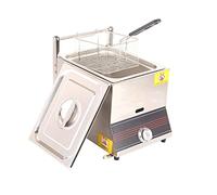 WQZzjm Friteuse à gaz Professionnelle 6 L/12 L, Grande friteuse Domestique en Acier Inoxydable avec Panier Amovible, poêle à gaz (6 L)