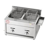 WQZzjm Friteuse à gaz Professionnelle de Grande capacité pour la Cuisson de Repas familiaux sur Les comptoirs des Restaurants commerciaux (Double Cylindre Noir + Panier)