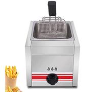 WQZzjm Friteuse à gaz Professionnelle GPL, en Acier Inoxydable, avec paniers et couvercles, pour Cuisines de Restaurants et de Maisons, Triple Cylindre 10 L + 10 L + 10 L (monocylindre 10 L)