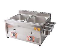 WQZzjm Friteuse Commerciale en Acier Inoxydable, cuisinière d'extérieur, friteuse à gaz GPL, Double réservoir pour Frites, Restaurant, Cuisine à Domicile (20 L)