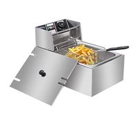 WQZzjm Friteuse électrique Professionnelle 12 L avec 2 paniers, Grande friteuse de comptoir pour la Maison (12 L) (Couleur Unique 6 L)