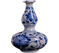 WQZzjm Vase Sculpture Miniature en céramique Classique et créative pour Fleurs séchées, décoration Artistique pour la Maison, Le Salon, la Chambre, Le Bureau ou Un Bureau, Bleu, 6,5 x 8,7 cm.