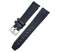 WQZZR Bracelet de montre en caoutchouc, 18mm 19mm 20mm 21mm 22mm, pour Omega Sxwatch Seamaster Speedmaster Planet Ocean, extrémité incurvée