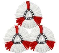 WR Serpillière compatible Vileda en microfibre pour système à essoreur rotatif Turbo et Easy Wring and Clean - Pack de 3 serpillières (Blanc et rouge)