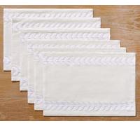 Wracra Sets de Table brodés lavables, 33 x 45 cm, Lot de 6 Sets de Table, napperons rustiques en Saule irrégulier résistants à la Chaleur pour la Salle à Manger, Les fêtes et l'usage Quotidien