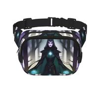 WraithsAndWitches Sac banane carré double couche avec sangle réglable pour activités de plein air, noir, taille unique, Noir , Taille unique
