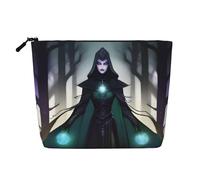 WraithsAndWitches Trousse de maquillage en faux lin imperméable avec fermeture éclair pour vos besoins quotidiens ou de voyage, Noir , Taille unique