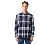 Wrangler 1 Pkt Shirt, Large Plaid Indigo, M Hommes