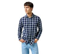 Wrangler 1 Pkt Shirt, Plaid Indigo, L Hommes