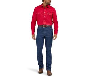 Wrangler All Terrain Gear X Ms70619 Chemise Western à Manches Longues avec Fermeture à Pression pour Homme, Rouge, L