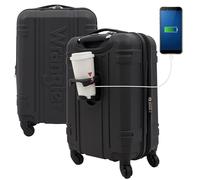 Wrangler Astral Hardside Luggage, Black, 20-inch Carry-on
