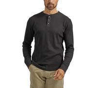 Wrangler Authentics Henley gaufré à Manches Longues Chemise, Caviar, XL Homme