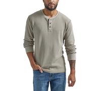Wrangler Authentics Authentics Chemise Henley gaufrée à Manches Longues pour Homme, Pierre Ponce, S