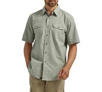 Wrangler Authentics Authentics Chemise tissée Classique à Manches Courtes pour Homme, Chambray Sea Spray, XL