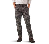 Wrangler Authentics Regular Tapered Cargo Pant Pantalons, Gris/Camouflage, 36 W/34 L Homme