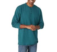 Wrangler Authentics Chemise à Manches Longues Waffle Henley pour Homme, Atlantic Deep Heather, Taille S, Atlantic Deep Heather, S