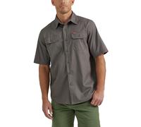 Wrangler Authentics Chemise boutonnée tissée Classique à Manches Courtes pour Homme, Gris Mouette foncé, 3XL