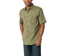 Wrangler Authentics Chemise Classique tissée à Manches Courtes Bouton Bas, Olive, 3XL Grande Taille Homme