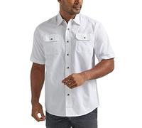Wrangler Authentics Chemise tissée Classique à Manches Courtes pour Homme, Blanc Brillant, Taille 3XL