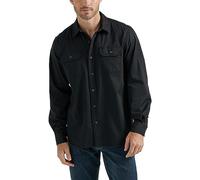 Wrangler Authentics Chemise tissée classique à manches longues pour homme, noir, Taille XL
