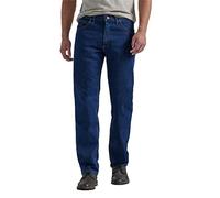 Wrangler Authentics Jean Classique à Coupe Droite à Cinq Poches, Flex Indigo foncé, 34 W/30 L Homme