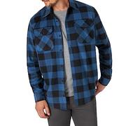 Wrangler Authentics Chemise en Polaire épaisse à Manches Longues Bouton Bas, Carreaux Blue Buffalo, 2X Haut Homme