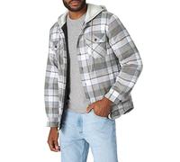Wrangler Authentics Veste Chemise en Flanelle matelassée à Manches Longues pour Homme avec Bouton à Capuche, Cloud Burst, S