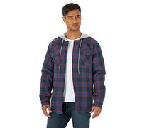Wrangler Authentics Long Sleeve Quilted Lined Flannel Shirt Jacket with Hood Veste Chemise matelassée à Manches Longues en Flanelle doublée avec Capuche Homme