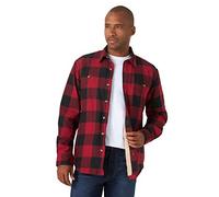 Wrangler Authentics Long Sleeve Sherpa Lined Shirt Jacket Chemise, Red Buffalo, 3XL Homme