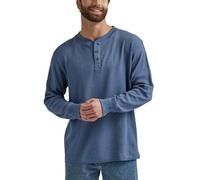 Wrangler Authentics Long Sleeve Waffle Henley Chemise, Indigo, M Homme
