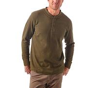 Wrangler Authentics Henley gaufré à Manches Longues pour Homme Chemise, Vert forêt, XL