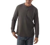 Wrangler Authentics Long Sleeve Waffle Henley T-Shirt, Charbon (Dark Charcoal), XXL Homme