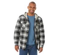Wrangler Authentics Veste chemise matelassée à manches longues en flanelle doublée avec capuche pour homme, Large