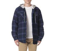 Wrangler Authentics Veste chemise matelassée à manches longues en flanelle doublée avec capuche pour homme, Medium