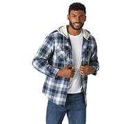 Wrangler Authentics Men's Authentics Quilted Flannel Shirt Jacket Chemise boutonnée, Bleu/Noir, M Homme