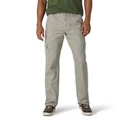 Wrangler Authentics Men's Classic Twill Relaxed Fit Cargo Pant, Khaki Dust, 32 x 34