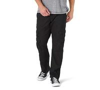 Wrangler Authentics Men's Premium Twill Cargo Pant, Black, 42x32