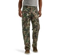 Wrangler Authentics Pantalon Cargo Extensible à Coupe décontractée pour Homme, Camouflage Vert Marron, 48W x 32L