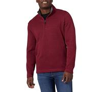 Wrangler Authentics Long Sleeve Fleece Quarter-Zip Chemise, Zinfandel Heather, M Homme