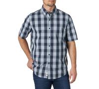 Wrangler Authentics Short Sleeve Classic Plaid Shirt Chemise à Bouton Bas, Carreaux Blue Nights, 3XL Homme